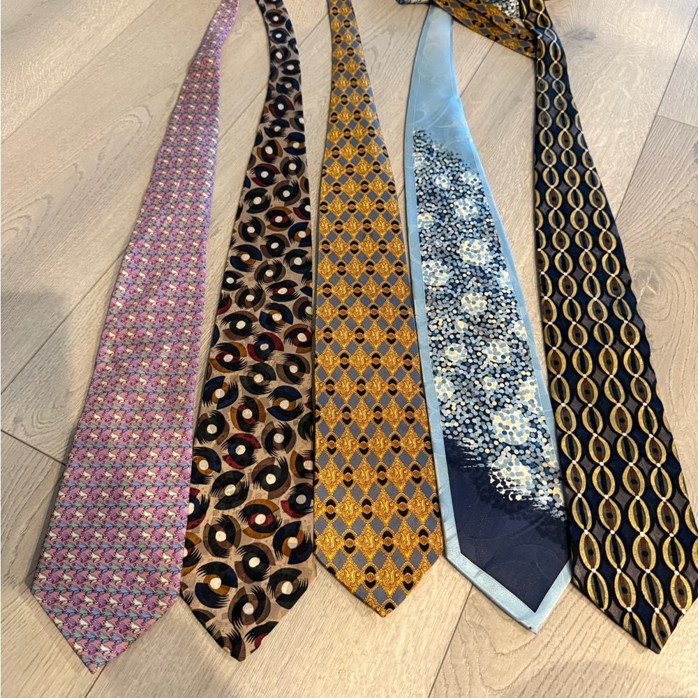 Italian Men's 5 Tie Collection - Multicolor
